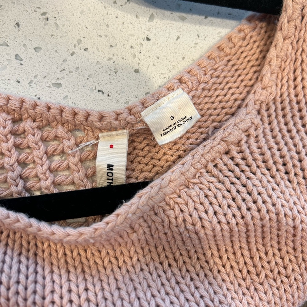 Moth Anthropologie Madeira blush  Pink Short Sleeve Sweater Knit Top Crochet - Picture 4 of 4
